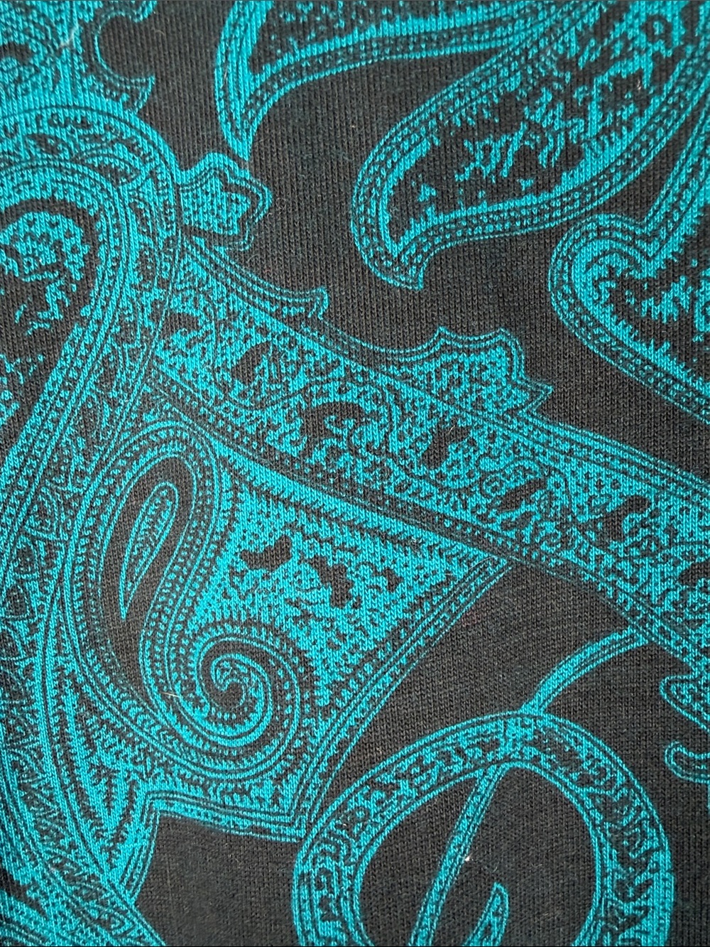 Vintage Duet Teal Paisley Tee Layering Whimsy Retro - Picture 2 of 8